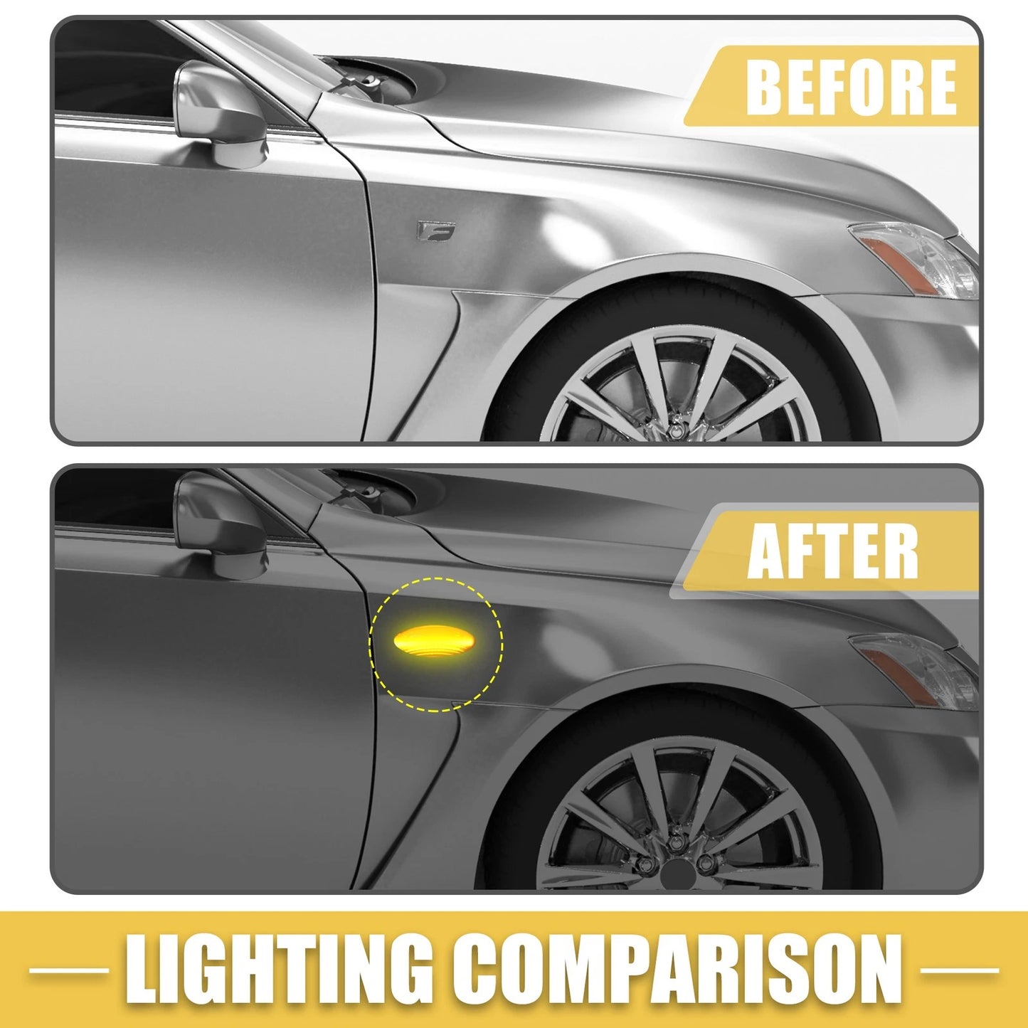 Pair Front LED Side Marker Light 81730-02 for Toyota Yaris (2010–2020)