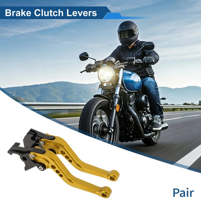 Adjustable Short Brake Clutch Levers for Suzuki GSR750/GSX-S750 (2011–2021) Gold Tone