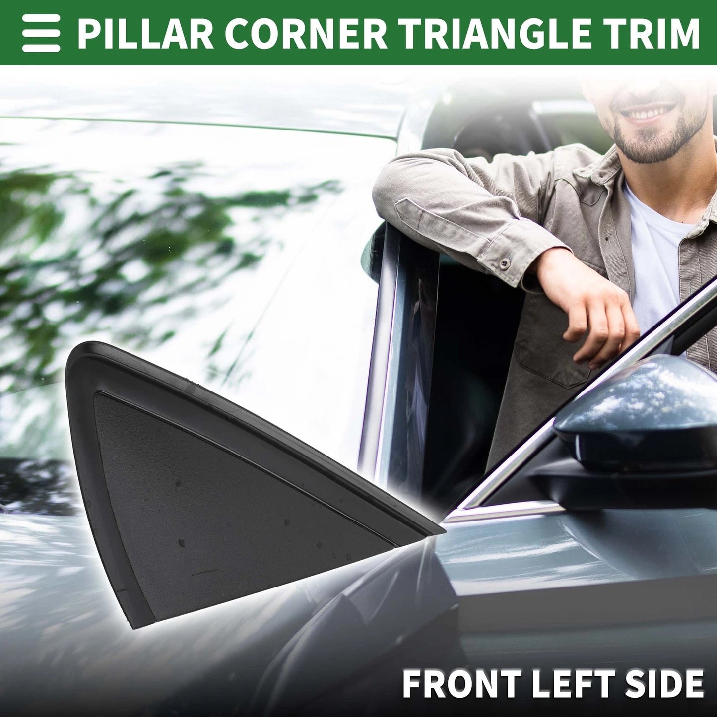 Front Left Pillar Corner Triangle Trim for VW Polo (2006–2013) No. 6R0853273A