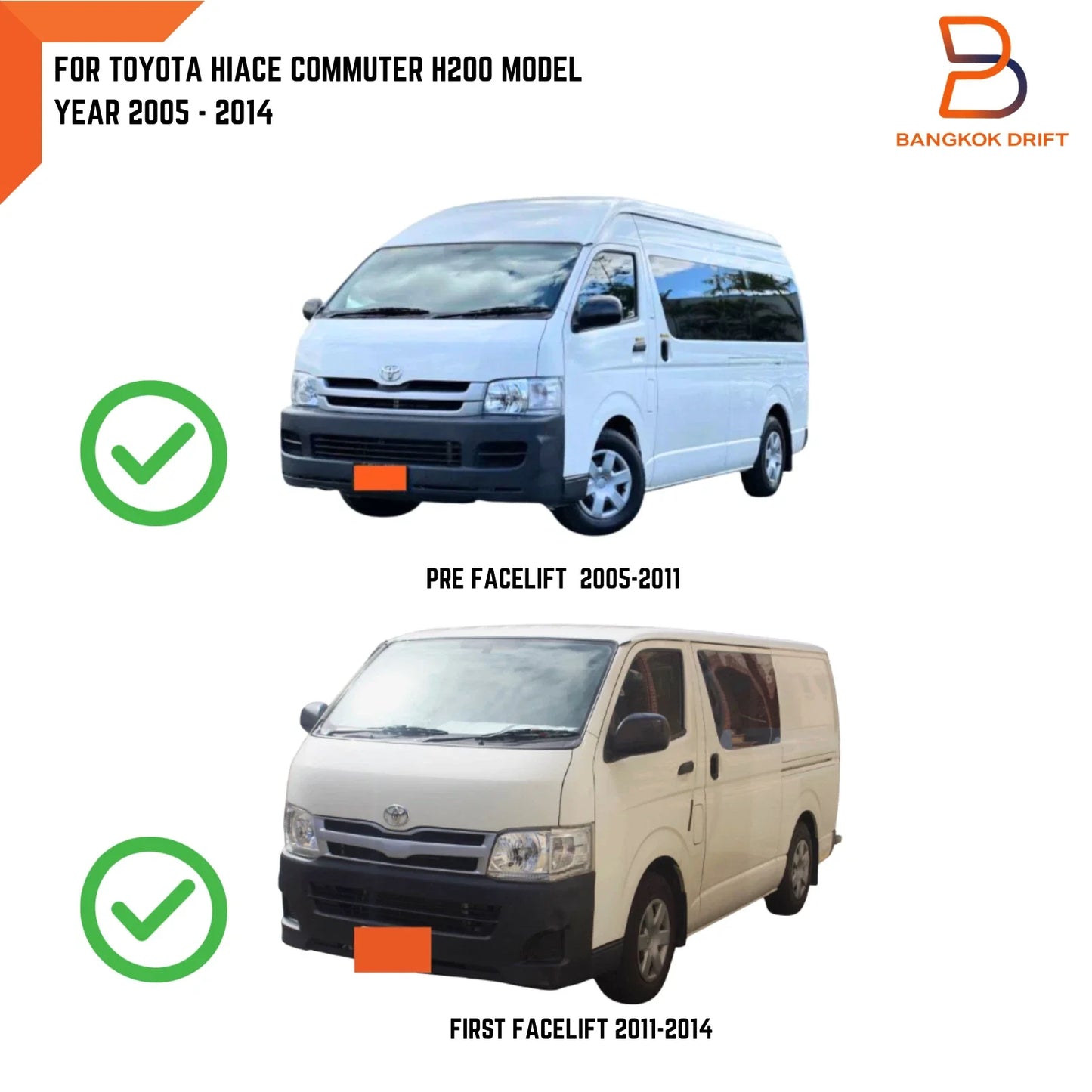 LH RH Rear Tail Light Lamps for Toyota Hiace Commuter H200 (2005-2014)