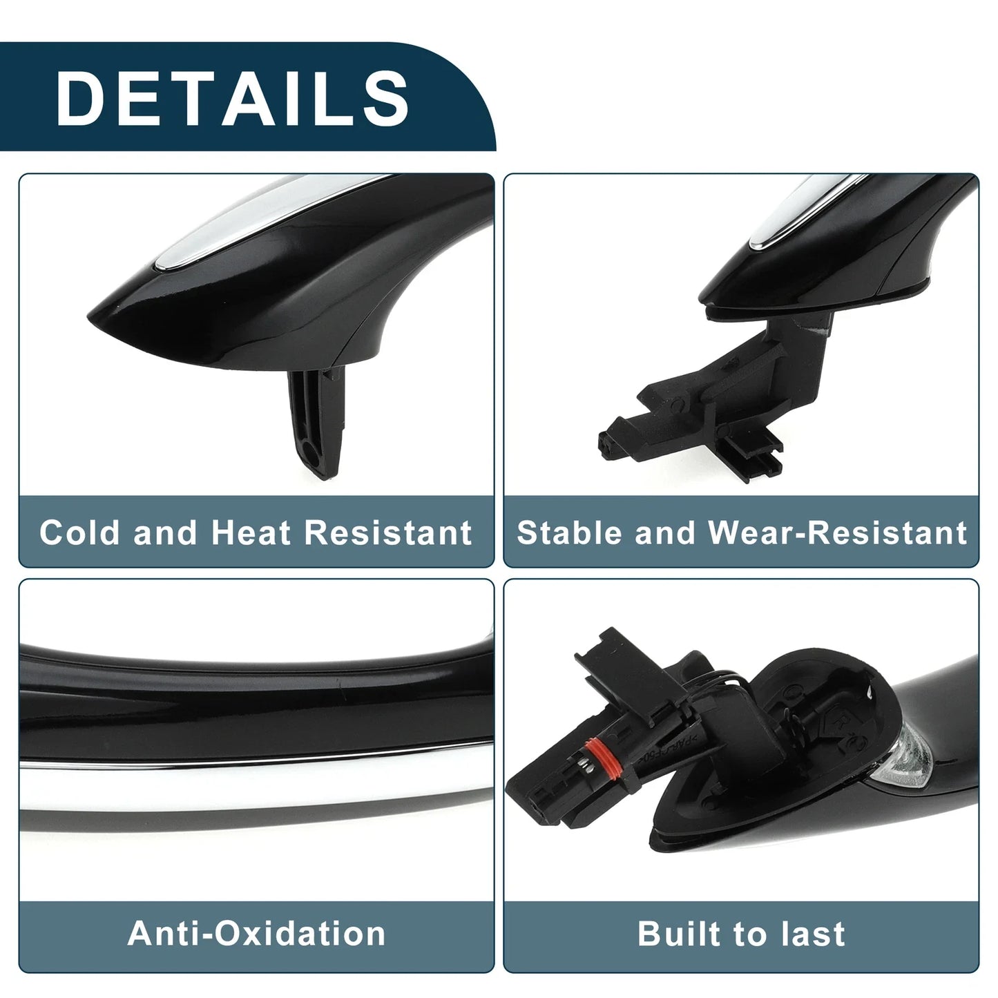 Exterior Door Handle for BMW F07 Front Right Black Silver Tone