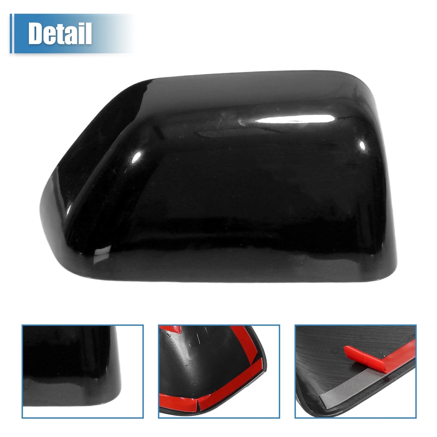 1 Pair Gloss Black Top Half Mirror Cover for Ford F-350 Super Duty (2017–2022)