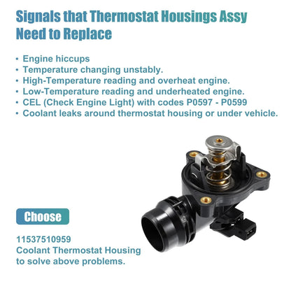 Engine Coolant Thermostat Housing Assembly for BMW 120i (2005-2010)