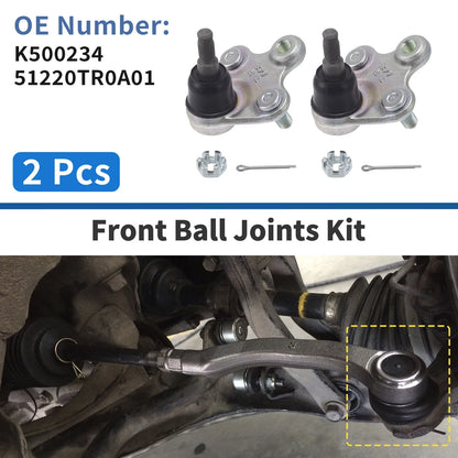 2X Front Lower Ball Joints for Honda Civic (2012–2018) No.K500234/51220TR0A01