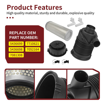 Air Box Cove Seal Clip & Air Intake Filter Kit for Polaris Ranger 500 (2006–2013)
