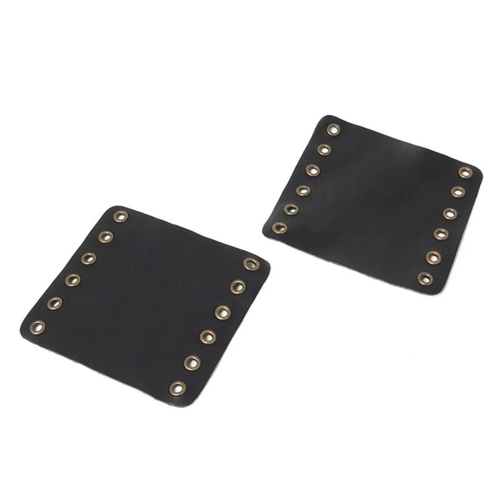 22mm Leather Hand Grip Covers for Universal Motorcycle - Black