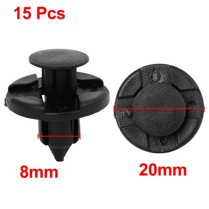 15 Pcs Plastic Push Fastener Rivets Clips for Nissan (8mm Dia Hole)