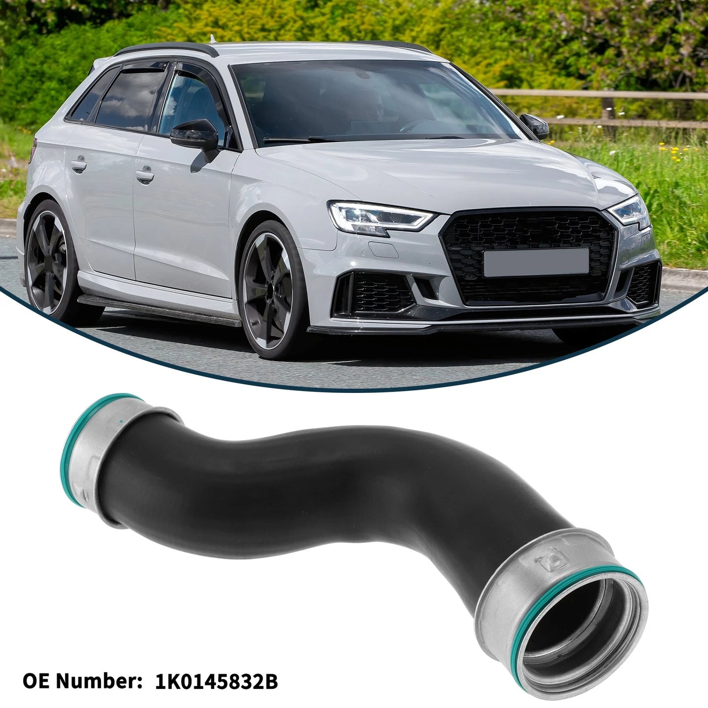 Radiator Hose for Audi A3 1.9 TDI (2003–2010) No. 1K0145832B Black