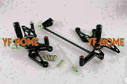 2X Adjustable Rearset Footpegs for Yamaha YZF R1 (2007–2008) - Black