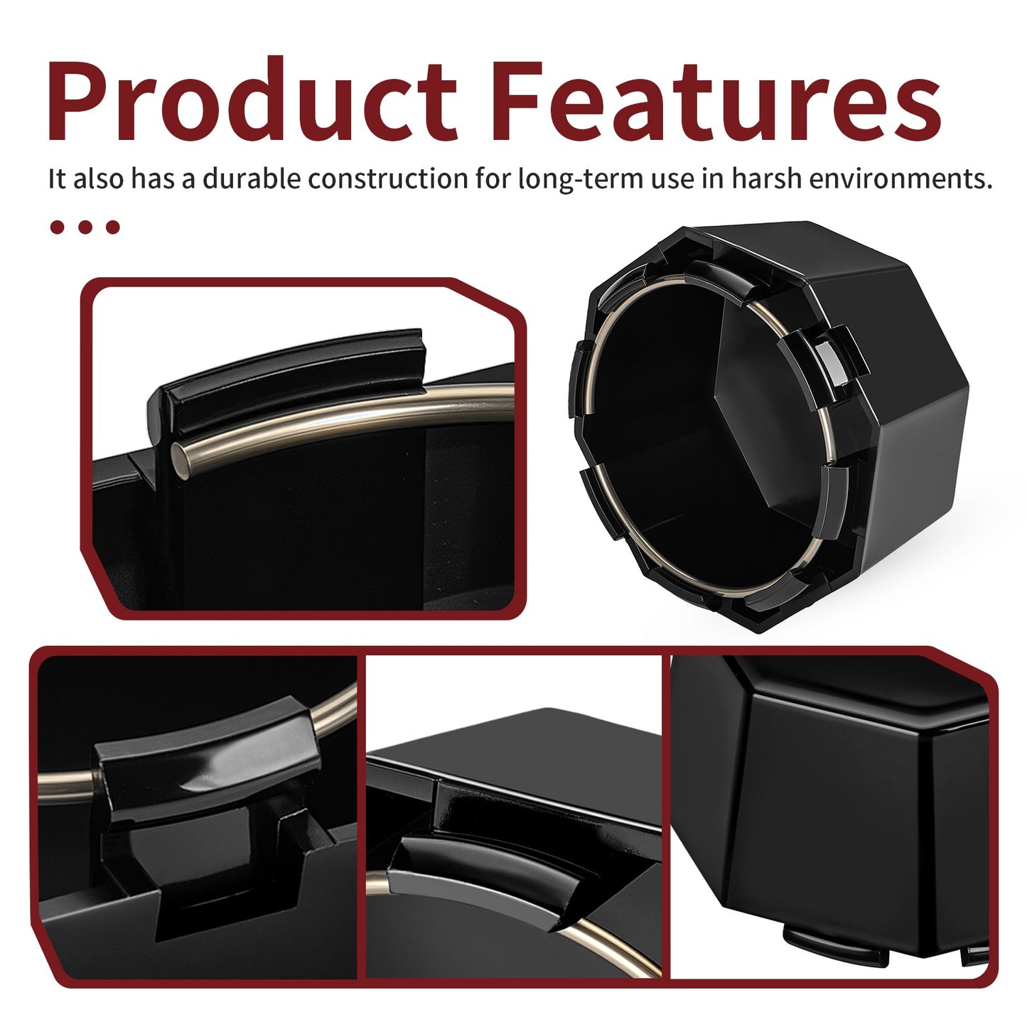 Set of 4 Matte Black Hub Cap Covers for Polaris Sportsman 570 (2015–2025)