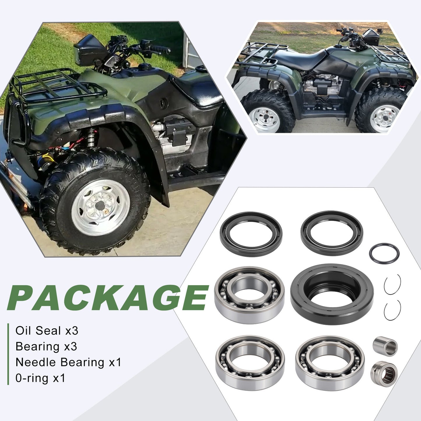 Rear Differential Bearing Seal Kit for Honda Rubicon TRX500 (2001–2023)