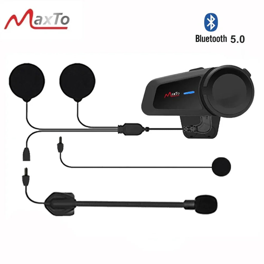 1000M Motorcycle Interphone Helmet for 6 Riders Talking FM Radio