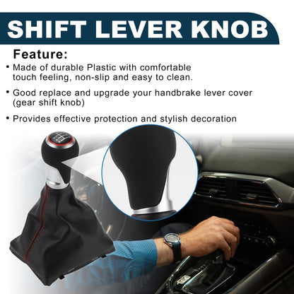 6 Speed Gear Shift Knob with Boot Cover No. 8K0863278H for Audi A5 (2007–2017)