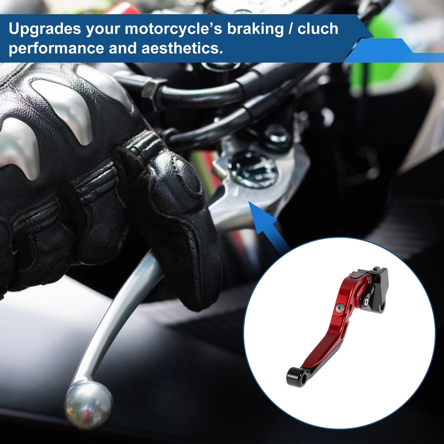 Adjustable Brake Clutch Lever for Kawasaki ER-5 (2004–2005) Red Black