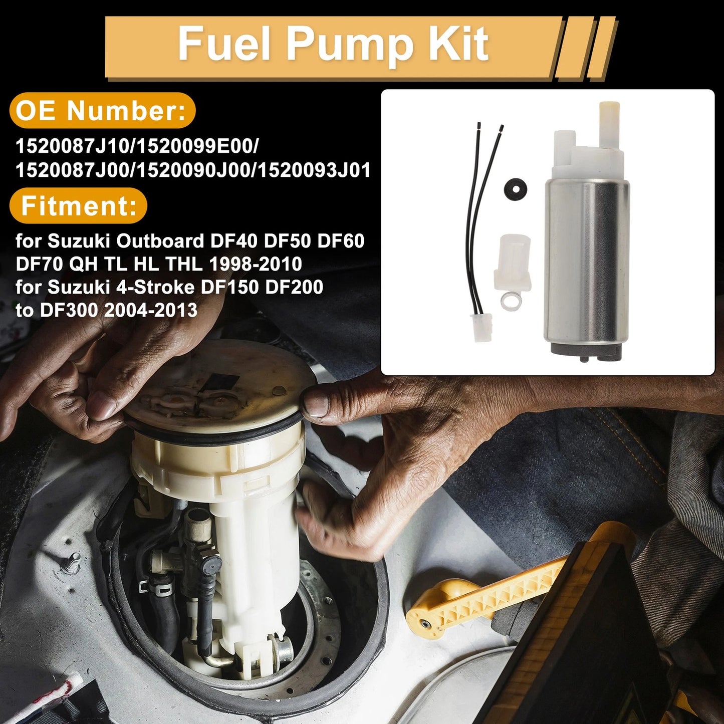 Fuel Pump for Suzuki Outboard DF40 DF50 DF60 DF70 (1998–2010) 1520087J10
