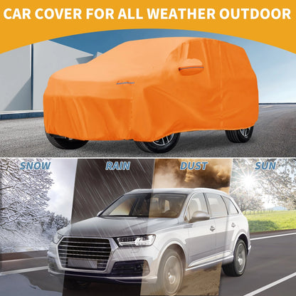 Waterproof Car Cover for Jeep Grand Cherokee (2002–2023) Orange Cotton