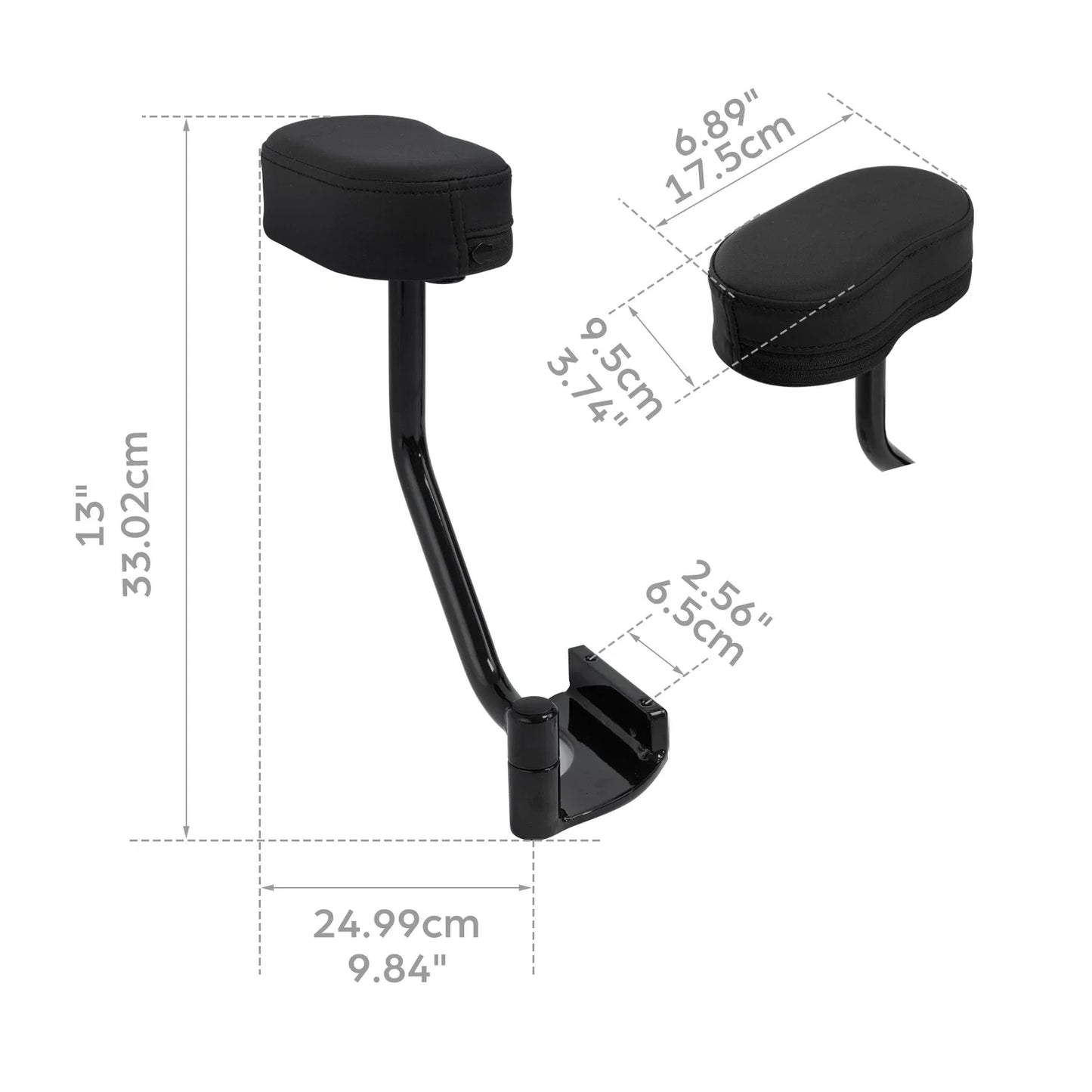 Black Passenger Armrest for Honda Goldwing 1800 GL1800 (2018-2019)