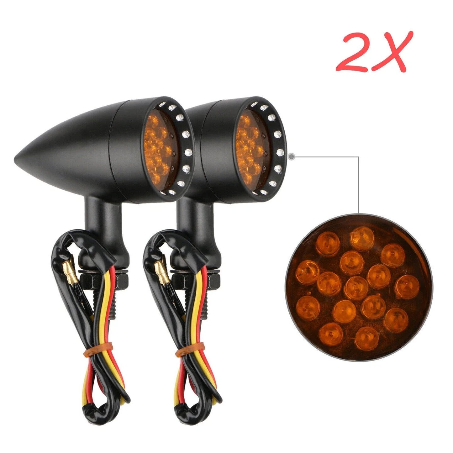 Amber LED Turn Signal Indicator Lights for Harley Chopper