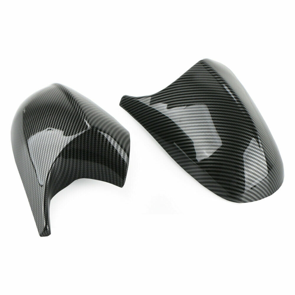 2X M3 Style Carbon Fiber Side Mirror Cover Caps for BMW E90 E92 E93 (2007–2013)