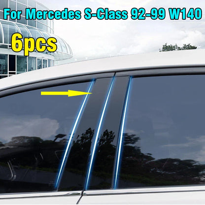 6pcs Window Pillar Posts Door Trim for Mercedes S-Class (1992–1999)