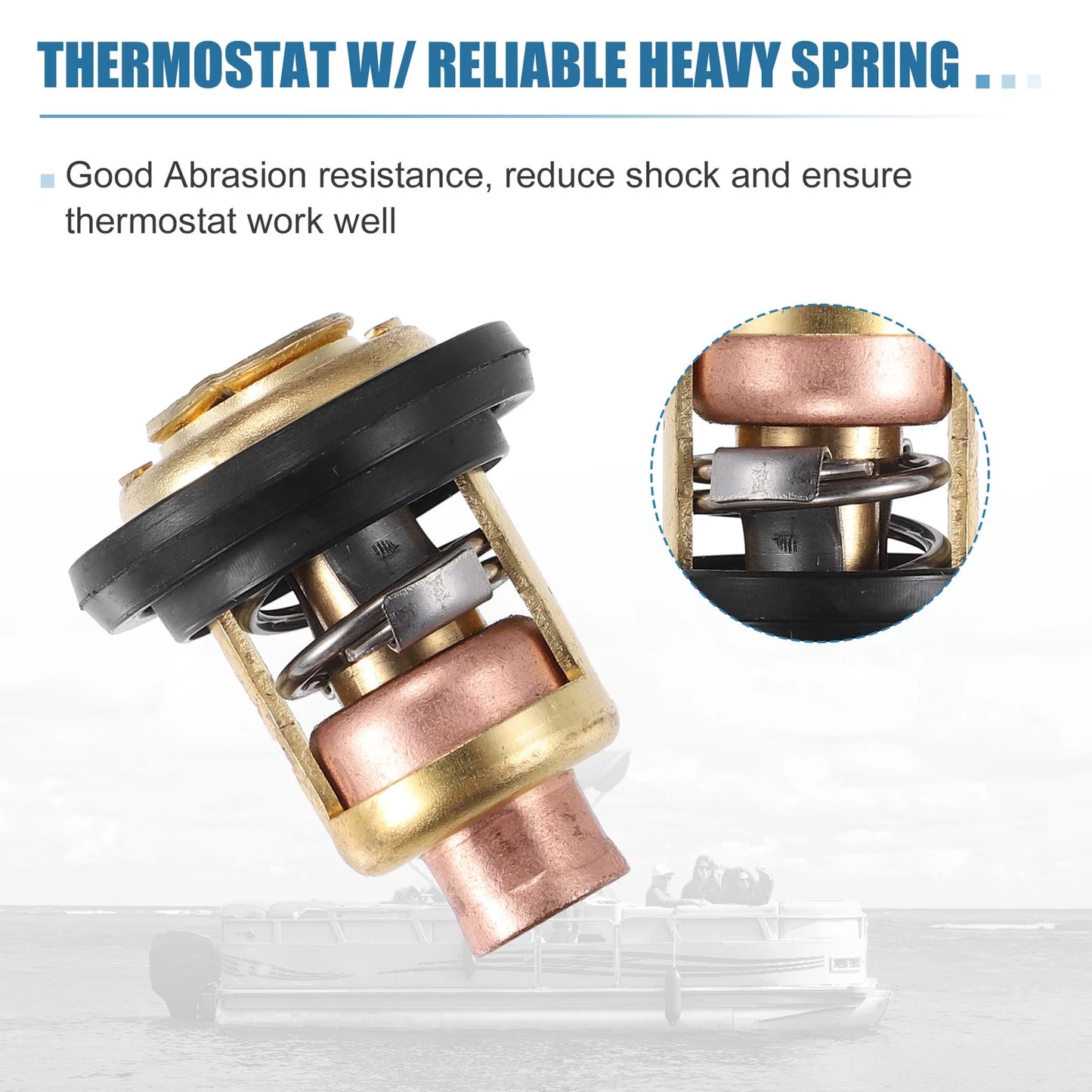 2pcs Marine Thermostat Kit for Mercury Marine V-6 135-200HP (143 Degree)