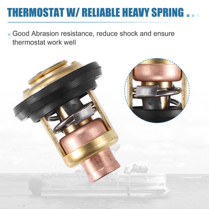2pcs Marine Thermostat Kit for Mercury Marine V-6 135-200HP (143 Degree)