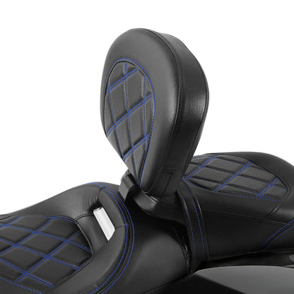 Black Driver Backrest Pad for Harley Touring CVO Road Street Glide (2009-2023)