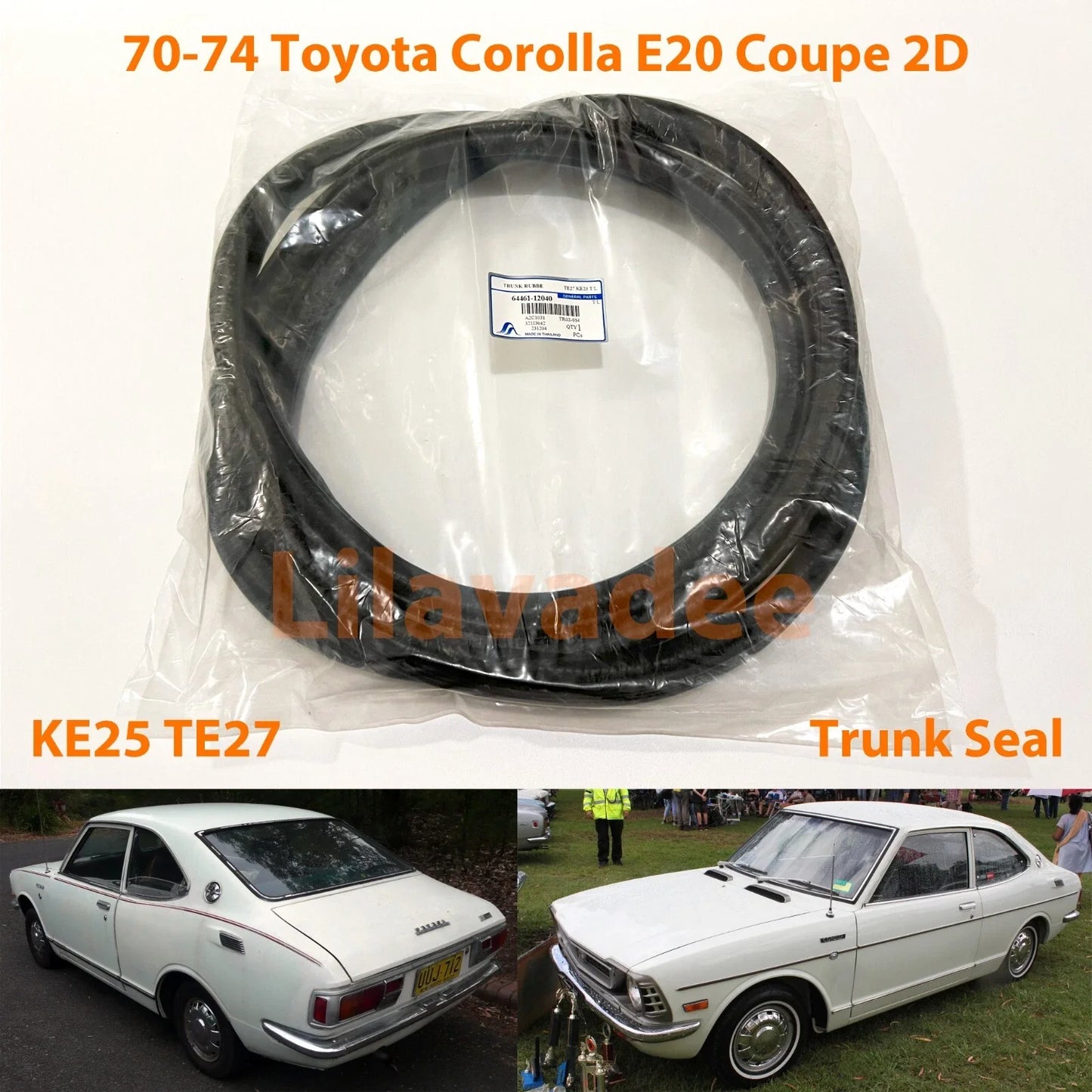 Trunk Lid Weatherstrip Rubber Seal for Toyota Corolla KE25 TE27 (1975-1979)