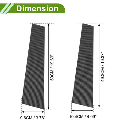 Set of 4 Pillar Window Trim for Dodge Ram (2019–2023) Carbon Fiber Black