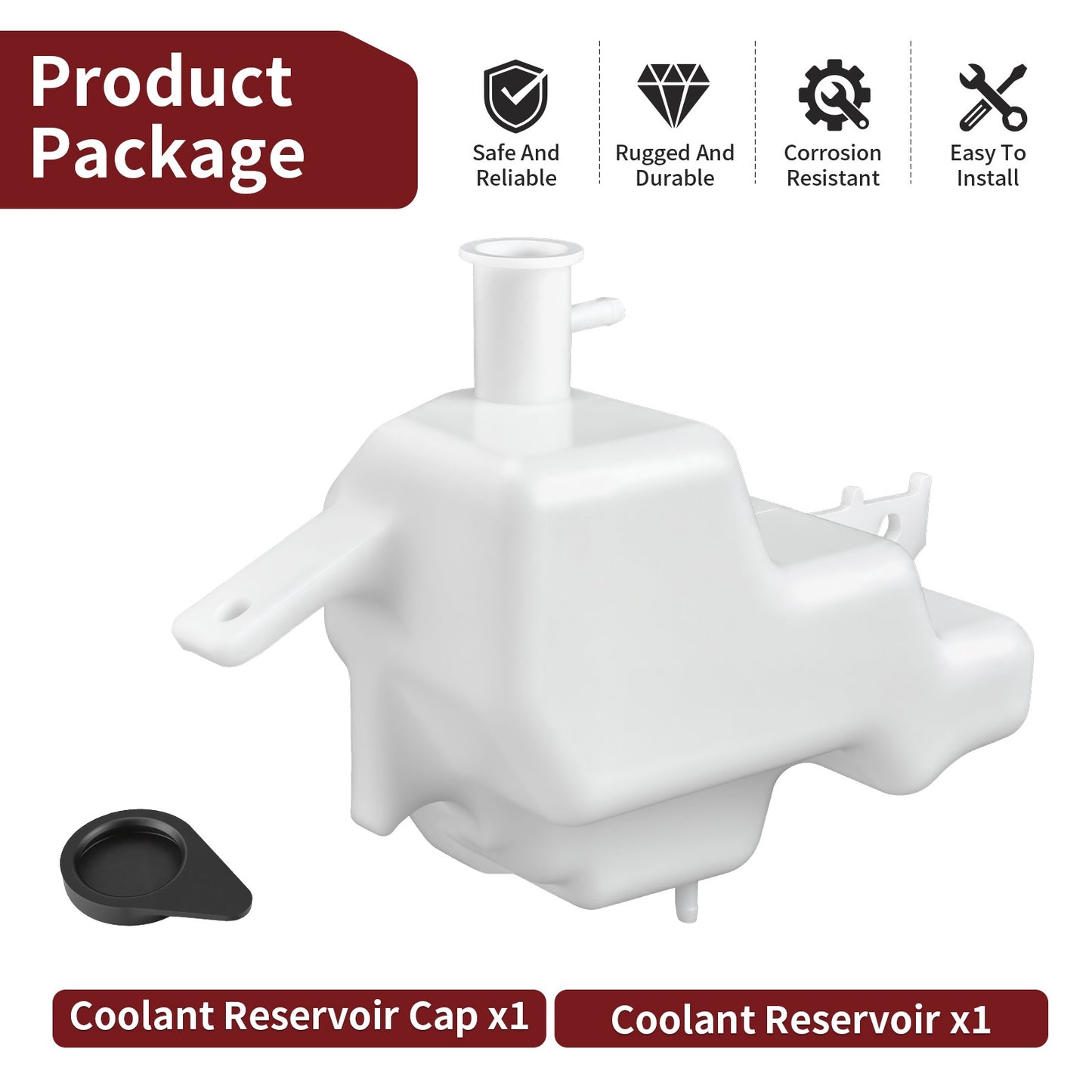 Coolant Reservoir Tank with Cap for Kawasaki Ninja ZX6R ZX6RR (2000–2009)