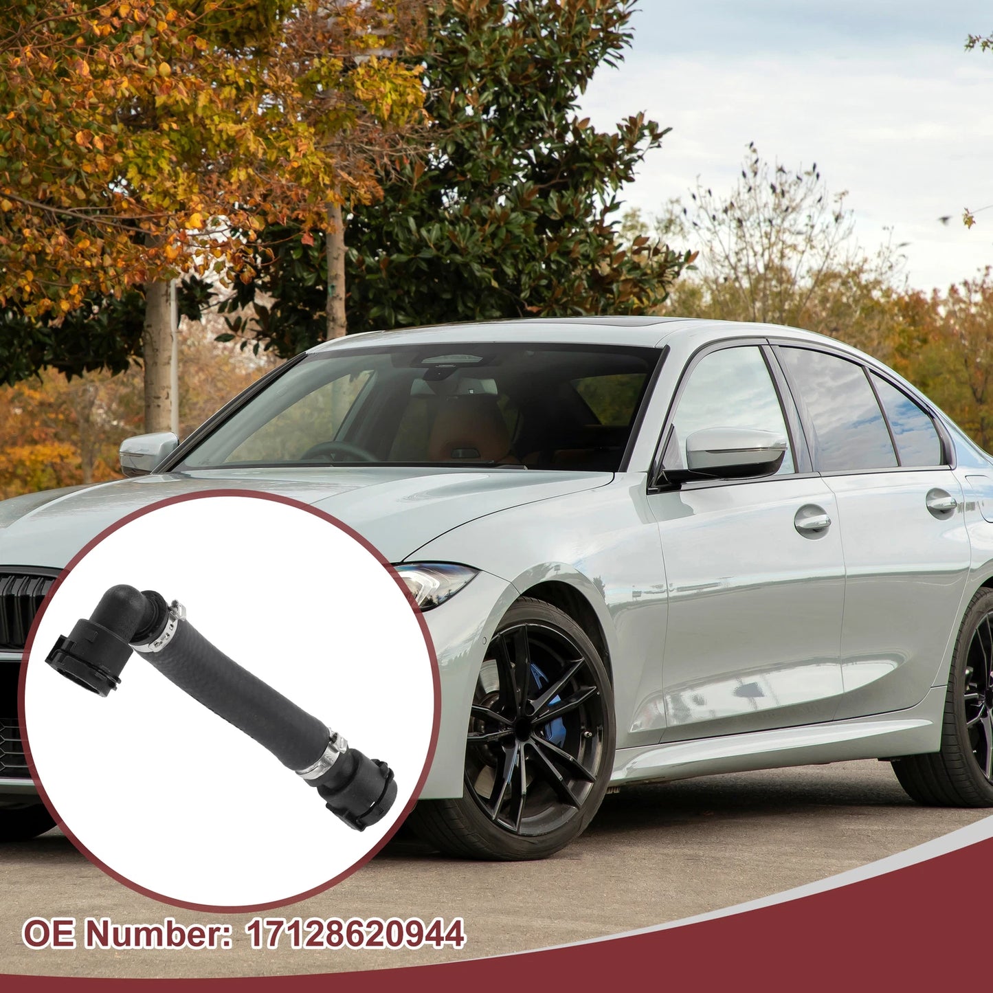 HVAC Heater Hose for BMW 230i 320i 330i 340i 430i (2017–2021) No. 17128620944 Rubber Black