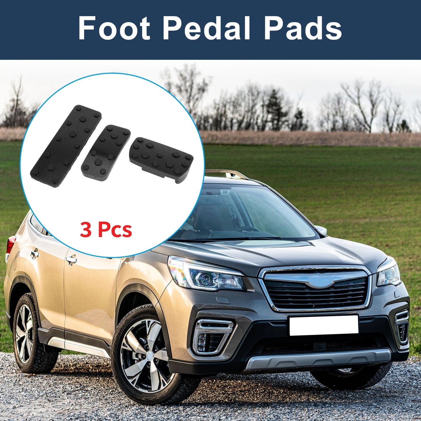 3 Pcs Automatic Foot Accelerator Pedal Covers for Subaru Forester (2006–2018)