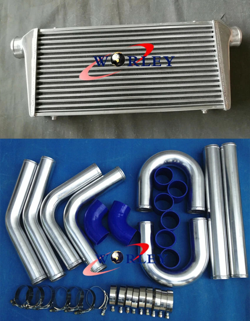 Intercooler Kit with 3" Aluminium Piping and Blue Silicone Hose