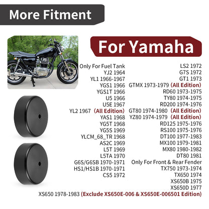 Set of Fuel Tank Fender Mount Dampers for Yamaha GT80 RS100 XS650 (1970–1980)