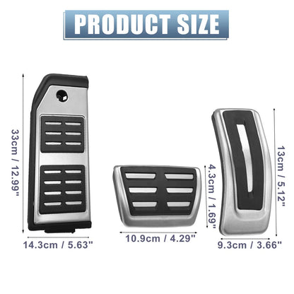3 x Gas Brake Foot Rest Pedal Covers for Audi Q7 Q8 & Porsche Cayenne