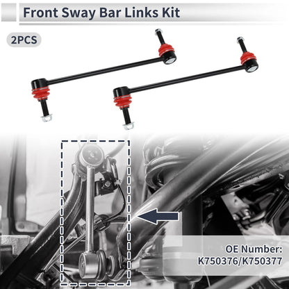 Set of 2 Front Stabilizer Bar Links for Ford Flex (2009) No.K750376/K750377