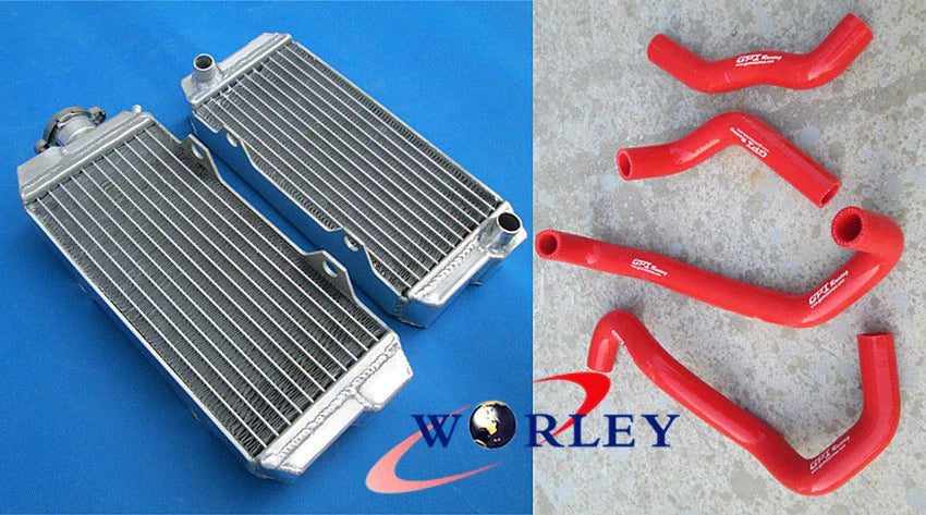 Aluminum Radiator + Red Hose for Honda ATC250R (1985-1986)