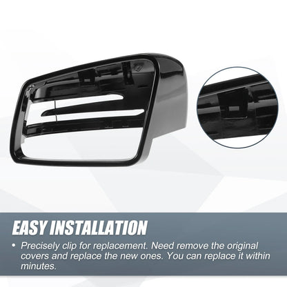 Left Mirror Cover Cap Gloss Black for Mercedes Benz A Class B Class C Class