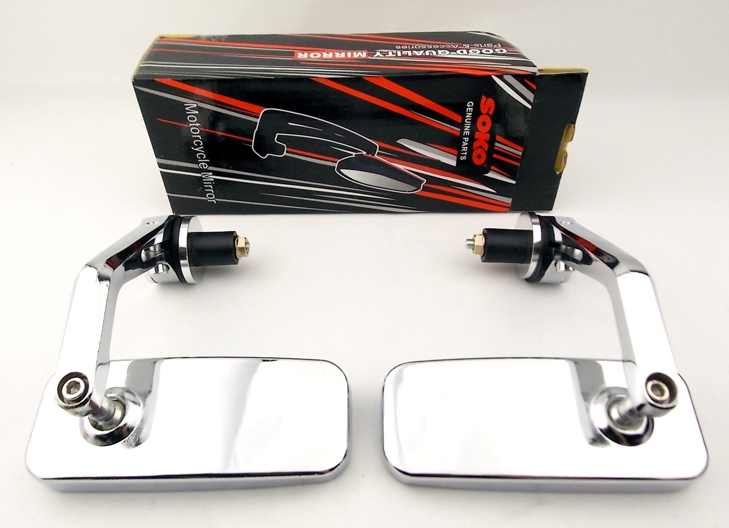 Chrome Handle Bar End Mirrors for Motorcycle (Universal Fit)