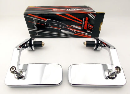 Chrome Handle Bar End Mirrors for Motorcycle (Universal Fit)