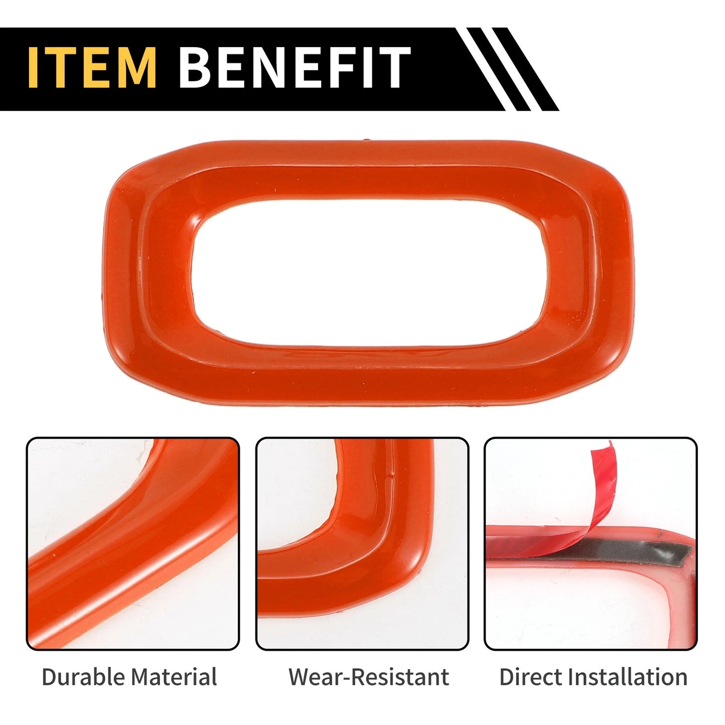 2 Pcs Door Lock Switch Button Trim Cover for Jeep Wrangler JL (2018–2023) Orange