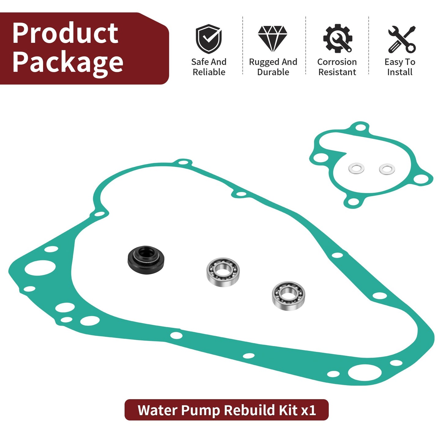 Water Pump Rebuild Clutch Cover Gasket Kit for Suzuki RM250 (1989–1995)