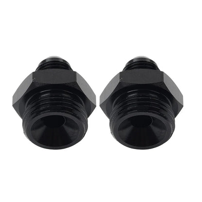 Black Aluminum AN6 Flare to 6AN ORB Male Fitting Adapter w/ O-Rings