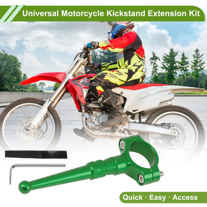 Kickstand Extension Kit for Kawasaki Motorcycle (Universal) - Aluminum Alloy Green