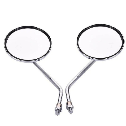 10mm Silver Round Mirror Pair (2) for Quad Bike Motorcycle ATV Go Kart Buggy