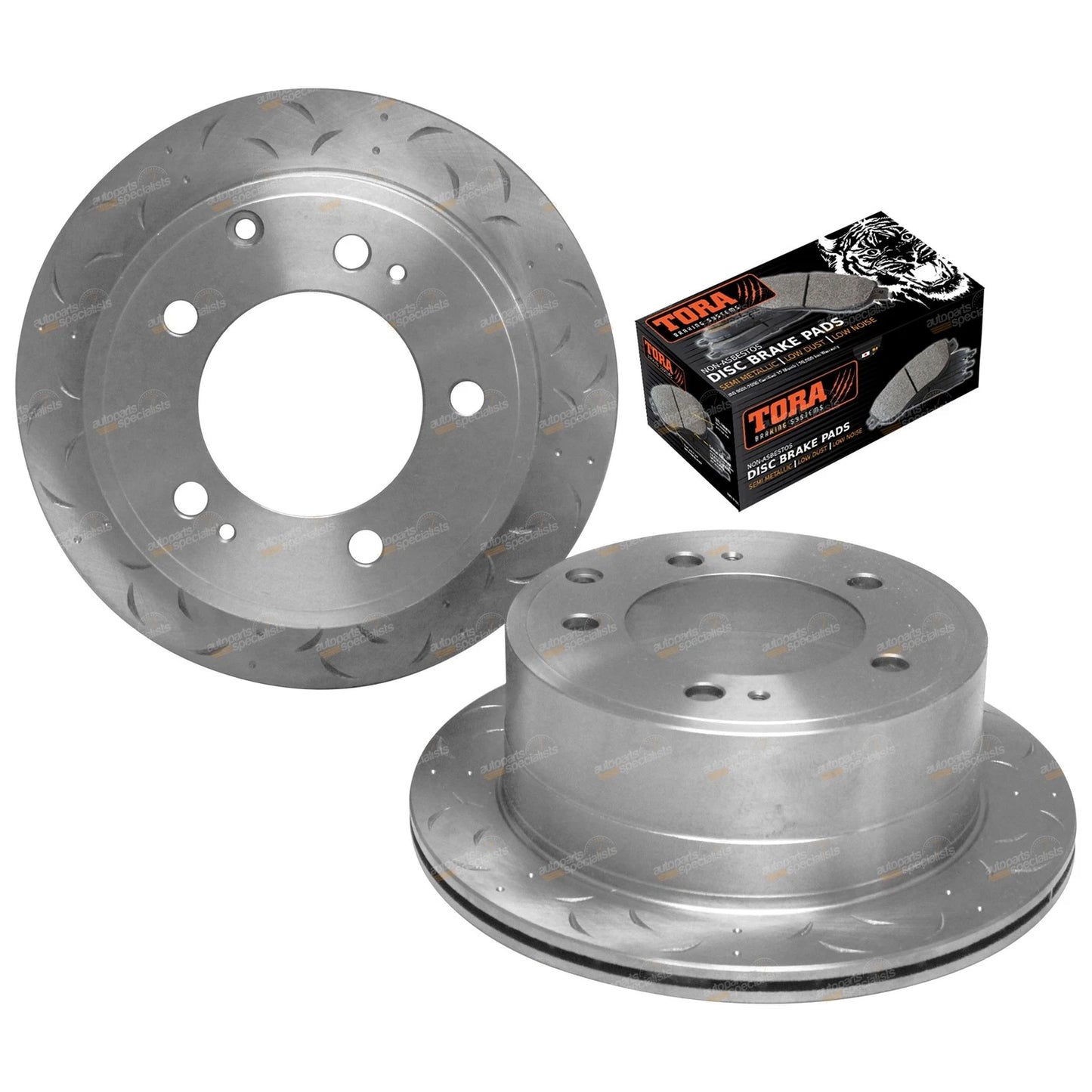2 Rear Disc Rotors + Brake Pads for Landcruiser (1990–2007)