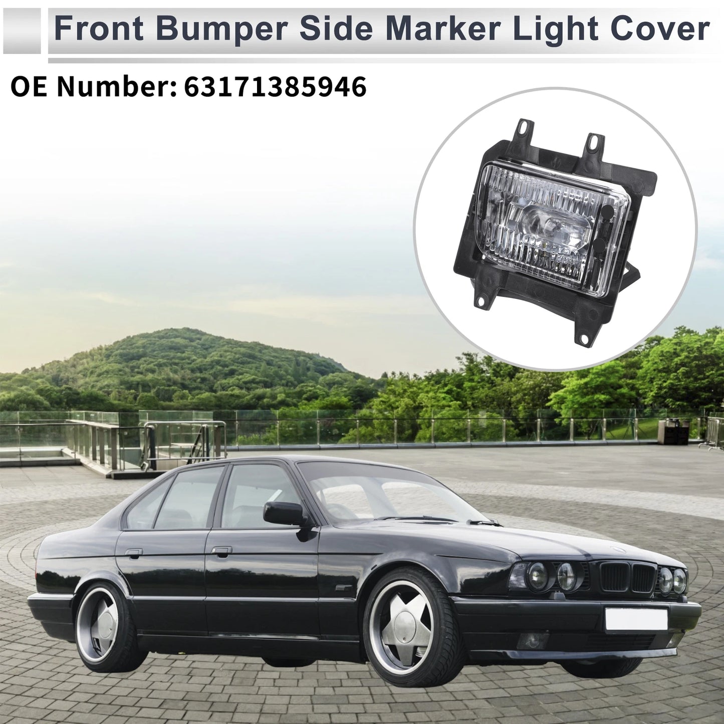 Right Front Bumper Side Marker Light Cover for BMW E30 (1982–1994) No.63171385946