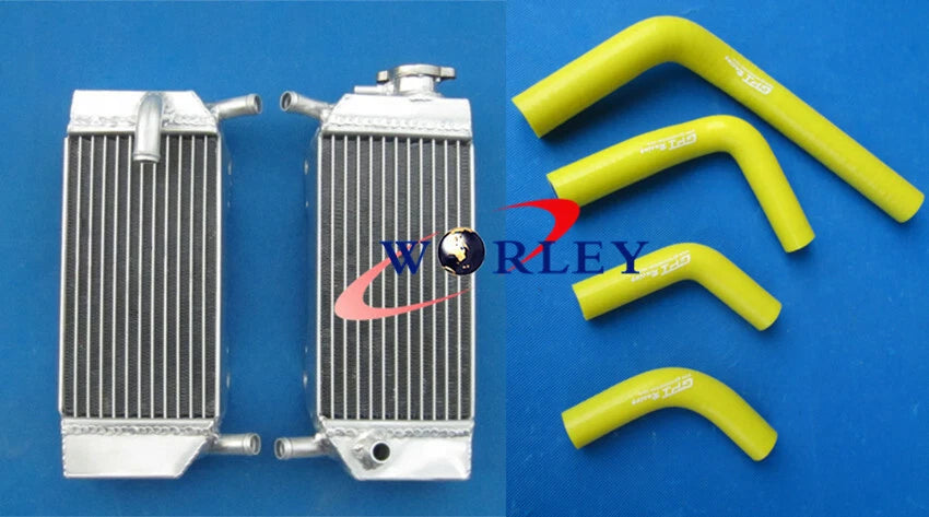 Aluminum Radiator with Blue Hose for Honda CRF250R CRF250X (2004–2009)