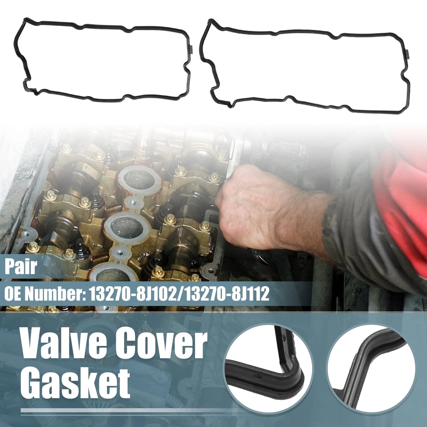 1 Pair Valve Cover Gasket NO.13270-8J102/13270-8J112 for Infiniti FX35 (2003–2008)