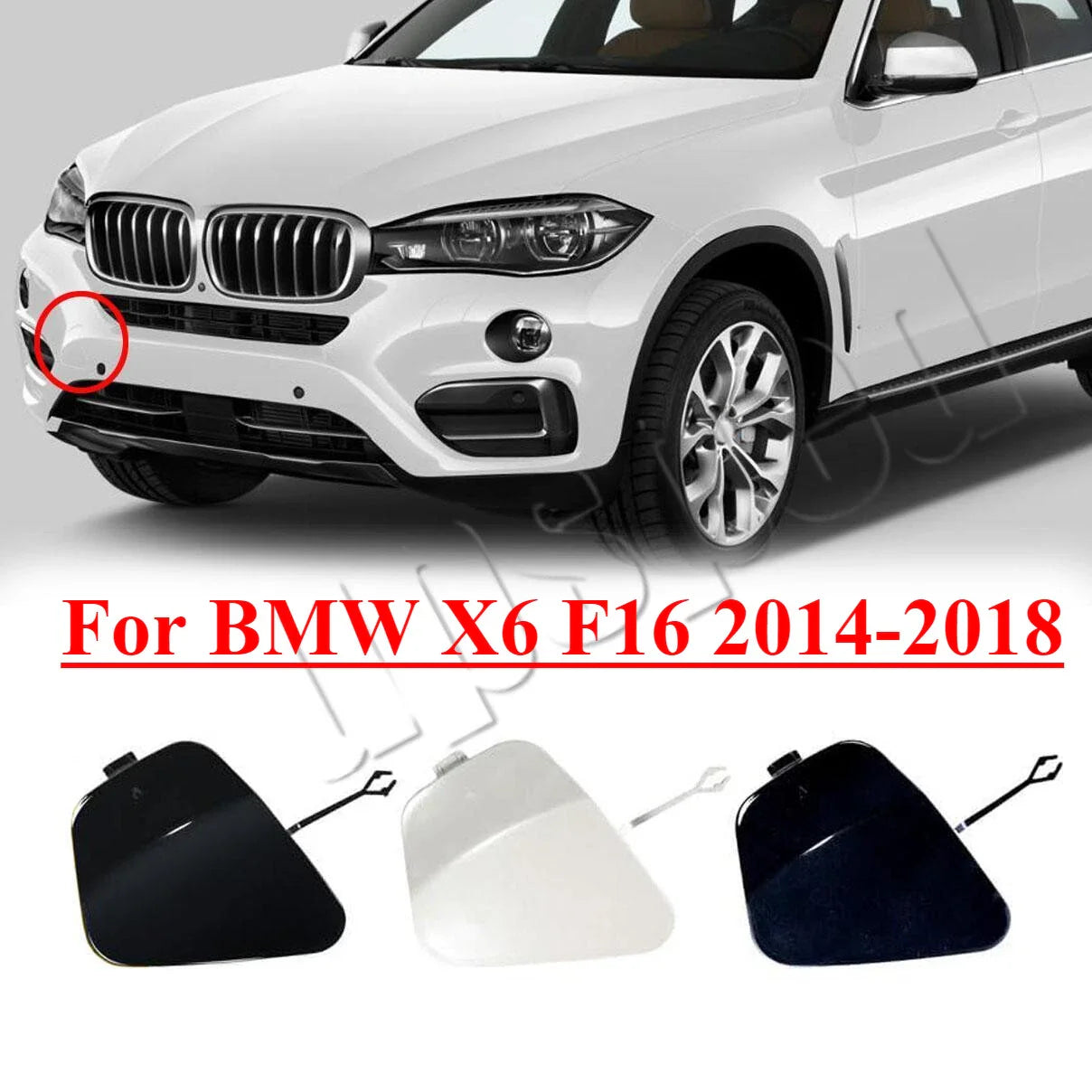Front Bumper Tow Hook Hole Eye Cover Cap for BMW X6 (2014–2018)